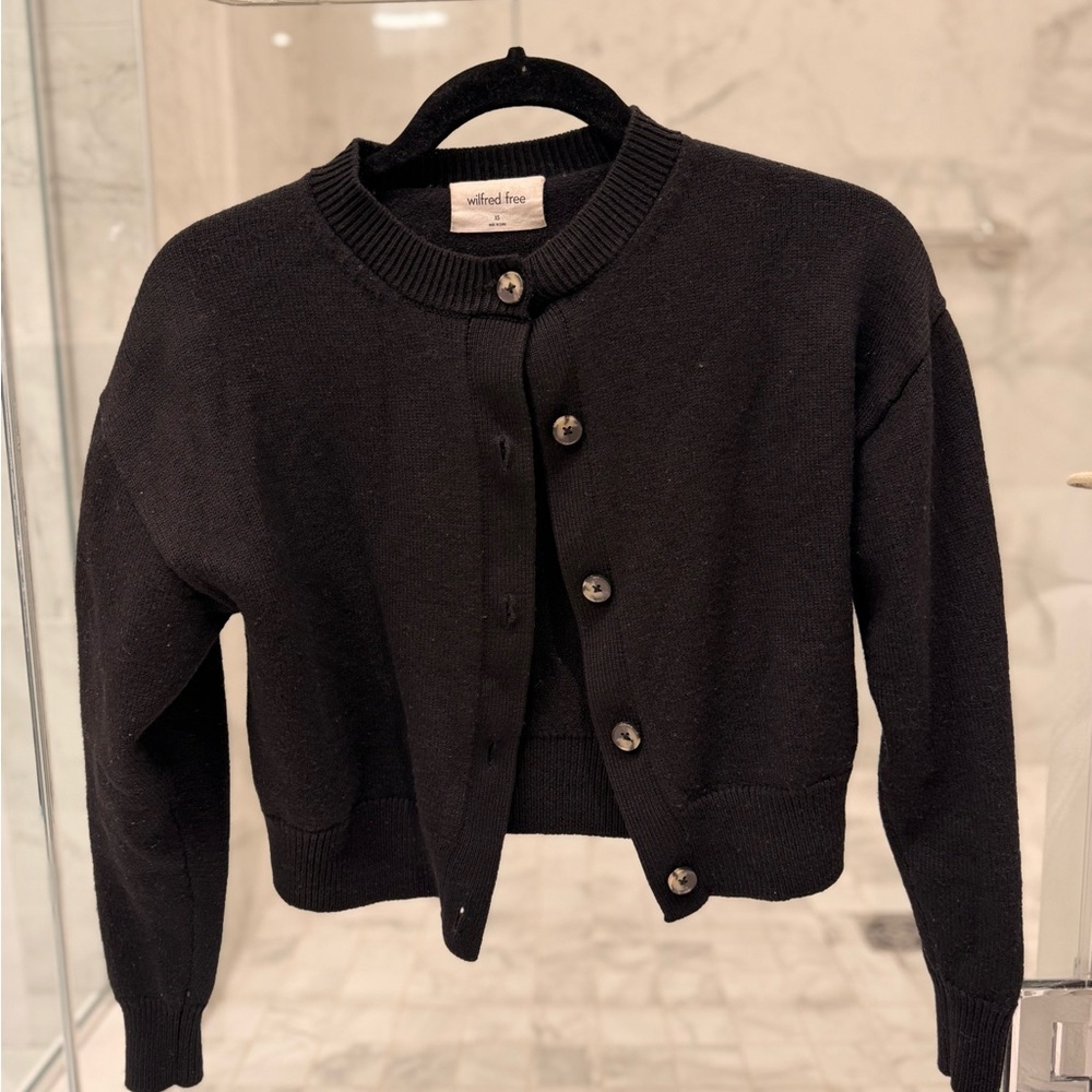 Wilfred Black Button-Up Cardigan